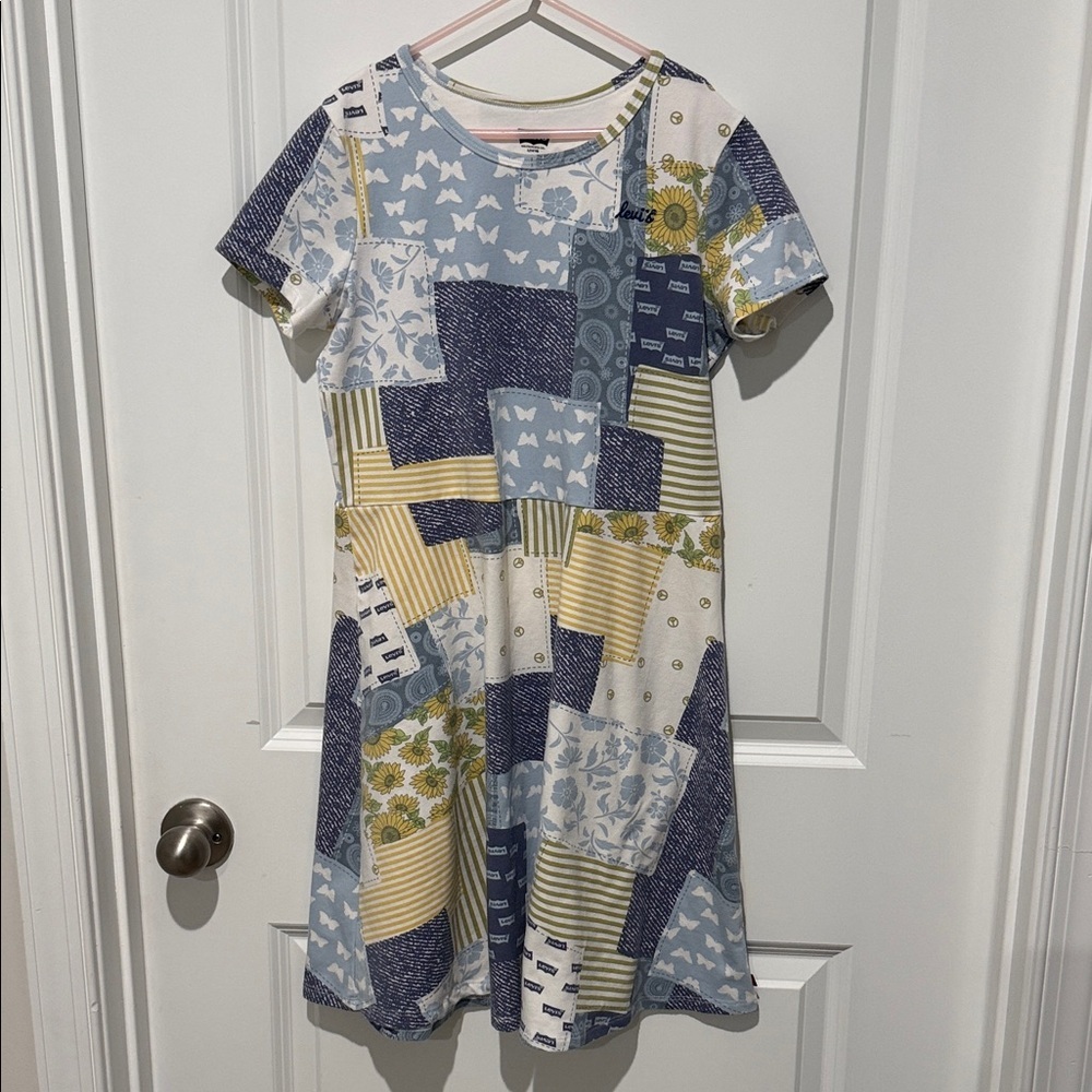 Levi's Kids Patchwork Dress - Blue, Yellow, White 14/16